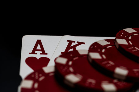 Winning poker hands with playing cards on a dark background for casino and entertainment themes