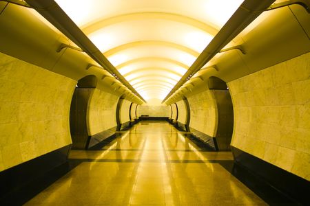 Yellow abstract hall platformの写真素材