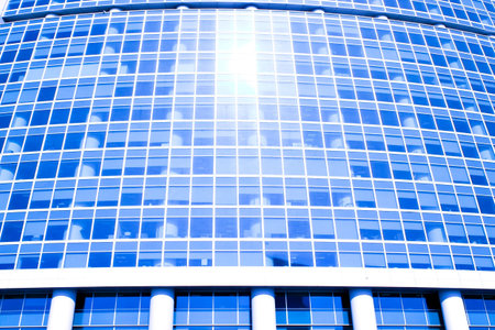Blue abstract crop of modern office skyscraper