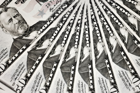 bunch of fifty dollars close-up background