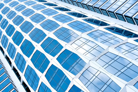 modern facade of skyscraper