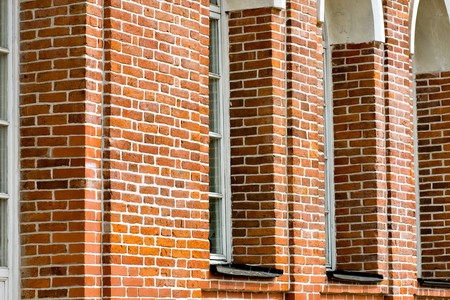 closeup of brick wallの写真素材
