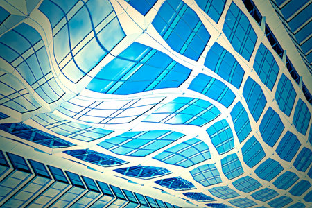 modern facade of skyscraper