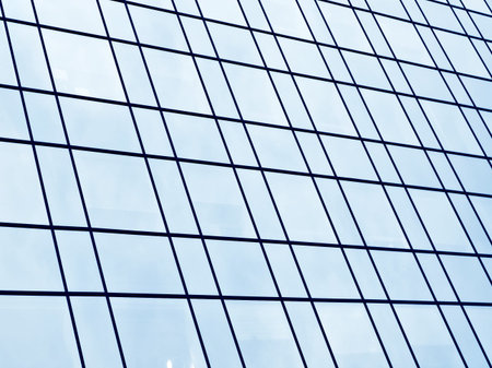 glass wall of skyscraper