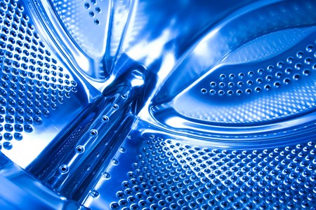 blue washing machine drumの写真素材