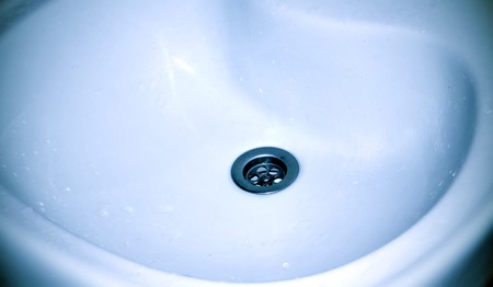 kitchen sink with water dropsの写真素材