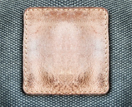 Square brown leather labelの写真素材