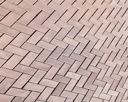 red blocks in the pavementの写真素材