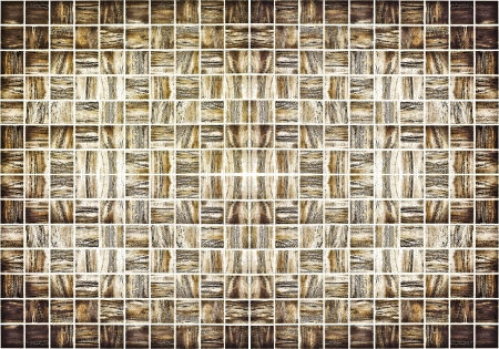 Background of Golden Mosaic Texture, spacious vintage room with stone and glass tiled grungy wallの写真素材
