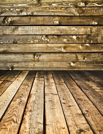 Background of an old wood messy and grungy textureの写真素材