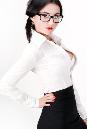 closeup of sexy and confident business womanの写真素材