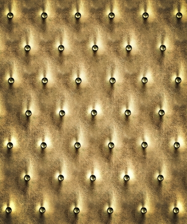 Luxury and grungy background of classic shabby yellow texture in the door with metal buttonsの写真素材