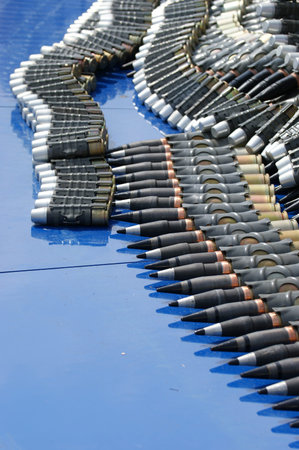 Very large ammunition. Kuli ready to firing. Weapon that carries death