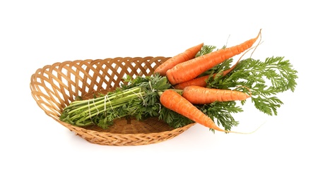 Fresh carrots on white backgroundの写真素材
