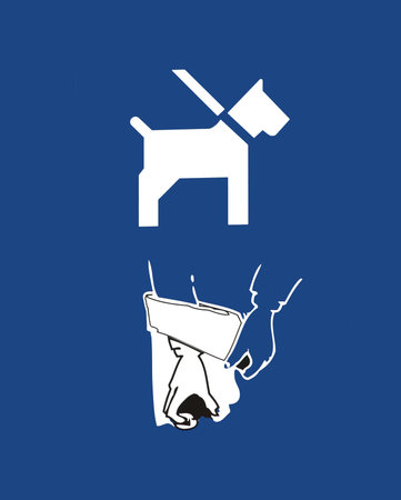 Licensees walking dogs on a leashの写真素材