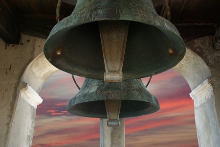 The ancient bell. Euphrasian basilica, Porec, Istria, Croatia. Included in the UNESCO World Heritage Listの写真素材