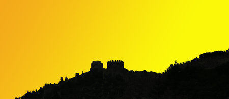 Istanbul, Turkey, a fragment of the fortress walls of the Old Cityの写真素材