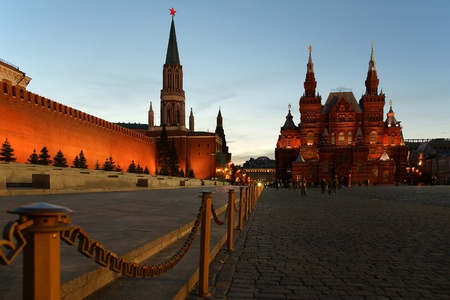 Red Square at night, Moscow, Russiaの写真素材