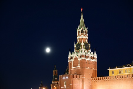 Red Square at night, Moscow, Russiaの写真素材