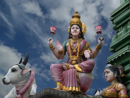 The island Sri Lanka (Ceylon), traditional ancient Buddhist religious sculpture on the Buddhist templeの写真素材