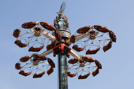 Moscow, Russia, the attraction in the park against the blue sky