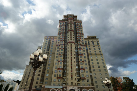 high residential building, Russia, Moscow, residential quarter Shuvalov PrimaÂ» at the...