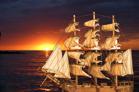 abstract ocean and sunset background の写真素材