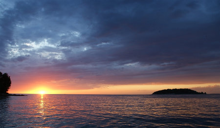 abstract ocean and sunset background 