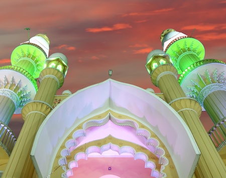 Muslim (Arab) Mosque, Kovalam, Kerala, South Indiaの写真素材