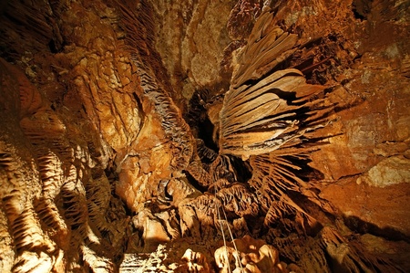stalactites and stalagmites in a cave Beredine, Croatiaの写真素材