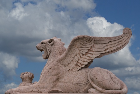 Tiger of Geneva. Picture of this tiger guard statue taken at the Monument Brunswick site in Geneva, Switzerland. The monument was built in memory of the great Duke Karl II of Brunswick.の写真素材