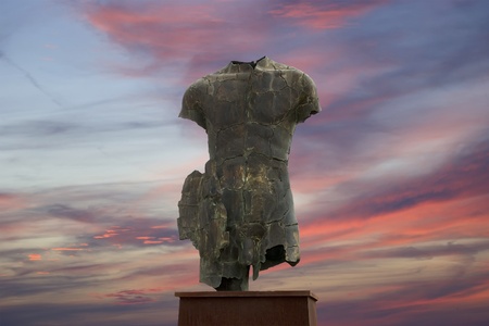 The statue in the archeological area of Agrigento, Sicily, Italyの写真素材