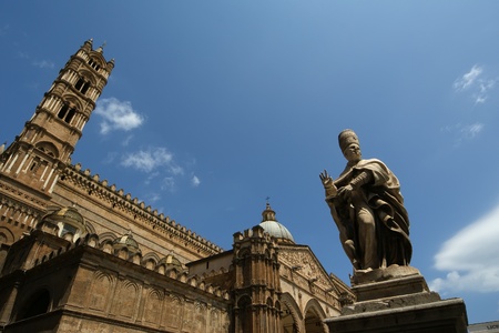 The Cathedral of Palermo is an architectural complex in Palermo, Sicily, southern Italy.の写真素材