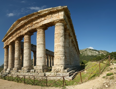 Classic Greek (Doric) Temple at Segesta in Sicilyの写真素材