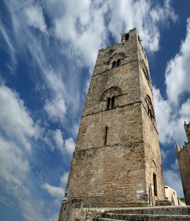 Medievel Catholic Church (fourteenth century). Chiesa Matrice in Erice, Sicily.の写真素材