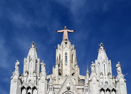 Tibidabo church/temple, at the top of tibidabo hill, Barcelona, Spainの写真素材