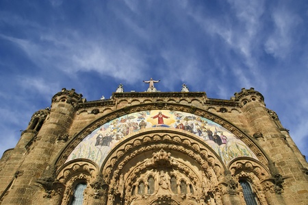 Tibidabo church/temple, at the top of tibidabo hill, Barcelona, Spainの写真素材