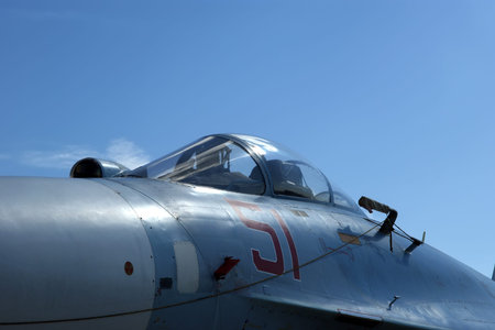detail of Cockpit military Jet