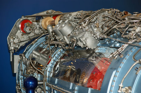 Large jet engine detail viewed from below  other views available  
