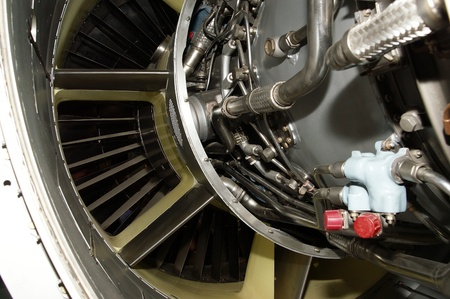 Large jet engine detail viewed from below (other views available).のeditorial素材