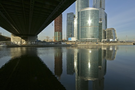 Skyscrapers of the International Business Center (City), Moscow, Russiaのeditorial素材