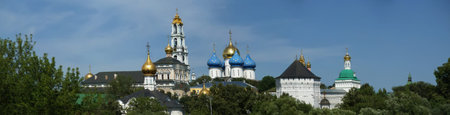 Architectural Ensemble of the Trinity Sergius Lavra in Sergiev Posad. Panorama. Russian Federation