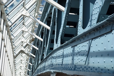 Arch structures of Bogdan Khmelnitsky (Kievsky) Pedestrian Bridge (2001). Moscow; Russiaのeditorial素材