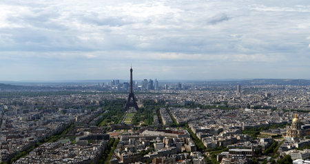 The city skyline at daytime. Paris, France. Taken from the tour Montparnasse  
