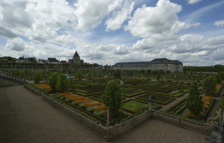Villandry chateau and its garden, Loire Valley, France ---one of the most beautiful gardens in all Franceの写真素材