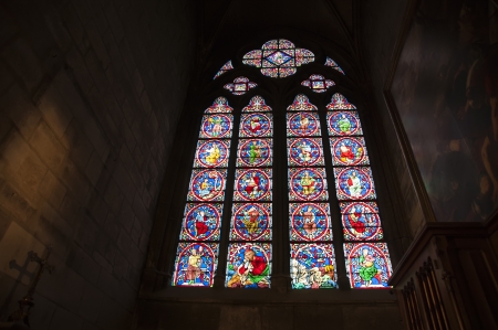 The interior of the Notre Dame de Paris, Franceのeditorial素材