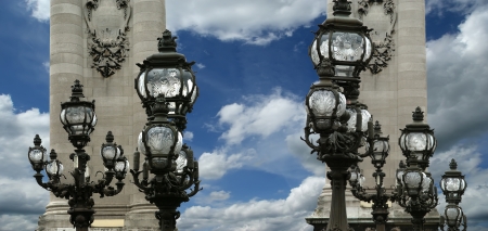 The Alexander III bridge (fragment) - Paris, Franceの写真素材
