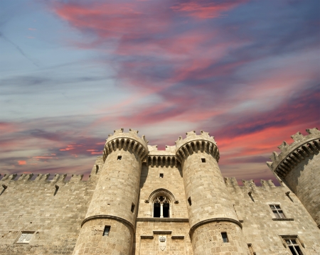 Rhodes Island, Greece, a symbol of Rhodes, of the famous Knights Grand Master Palace (also known as Castello) in the Medieval town of rhodes, a must-visit museum of Rhodes. This is the best of what the Knights of Saint John order has left in Rhodes Islandのeditorial素材