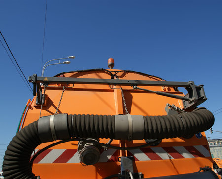 Close-up of a street cleaning truck 