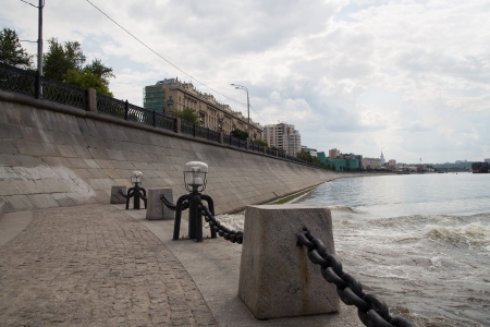 Moskva river embankment, Moscow, Russiaの写真素材